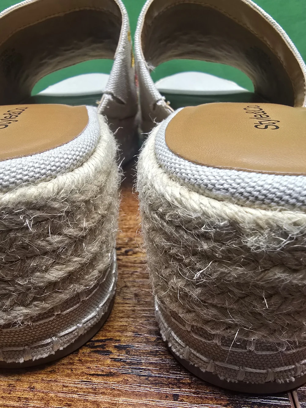 Floral Embroidered Espadrille Platform Sandal - White Canvas